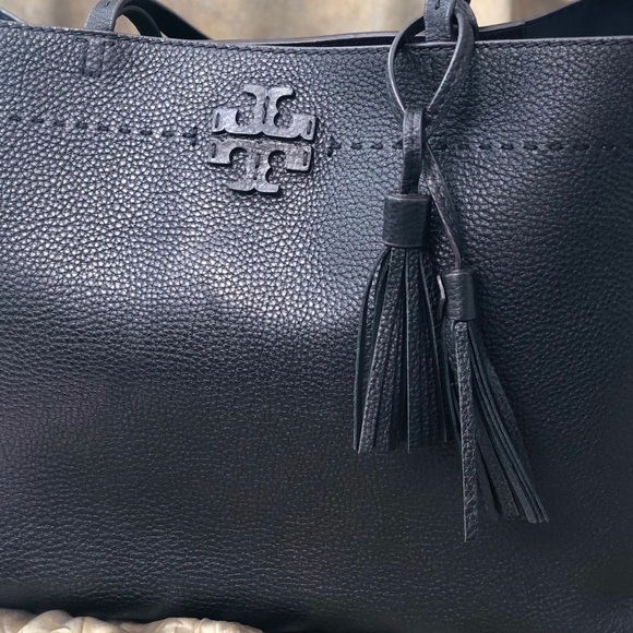 HOST PICK!🔥Tory Burch Tassel Leather Tote Handbag - Picture 7 of 13